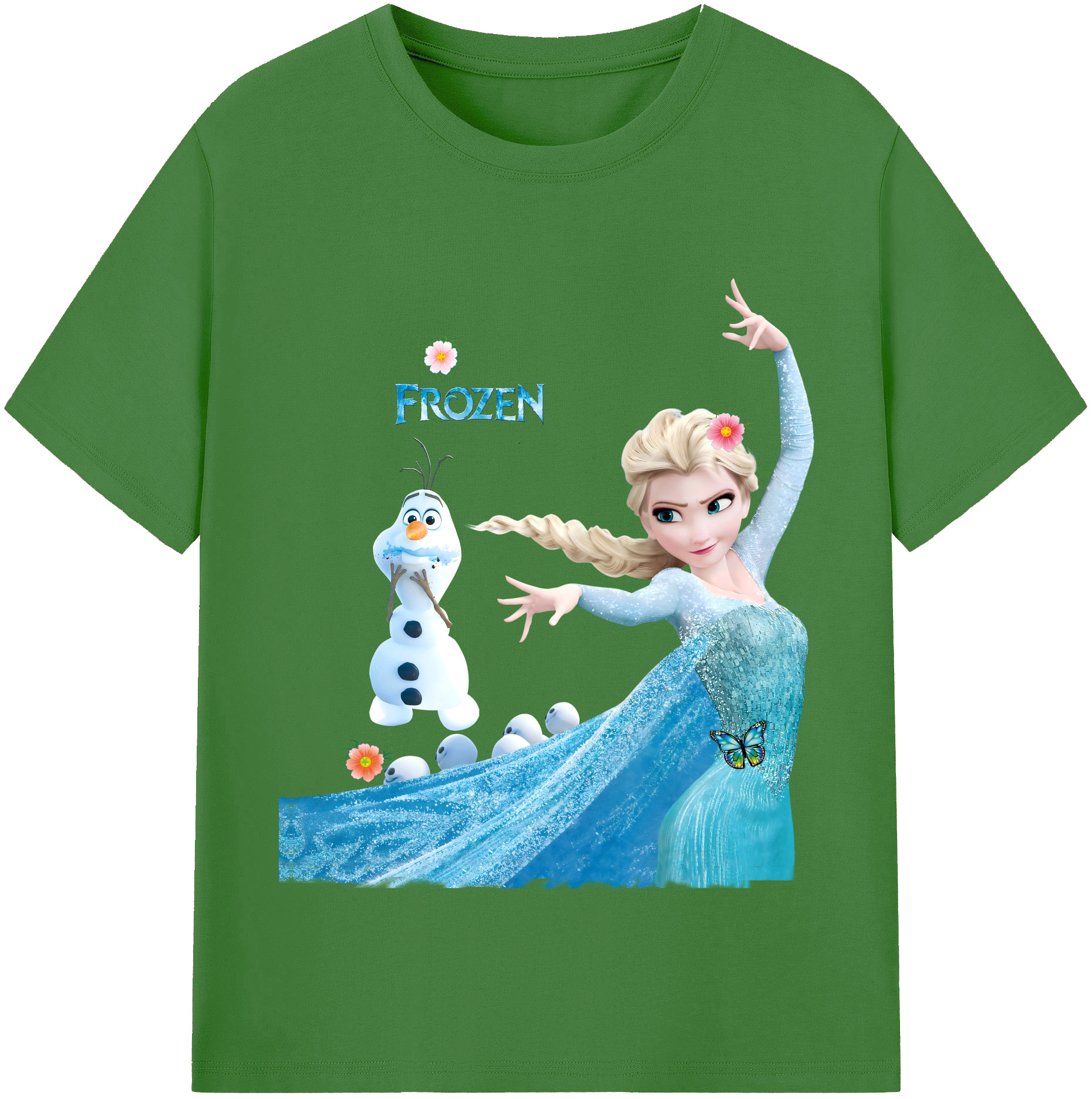 （画像用） アナと雪の女王 アンナ エルサ Frozen Anna Elsa レディースカジュアルプリントTシャツ（綿100％）